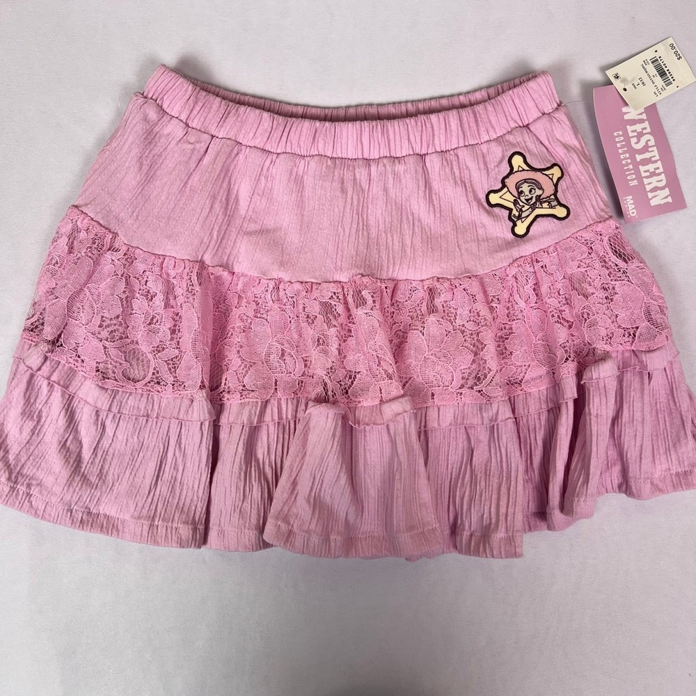 Disney Toy Story Jessie Western Collection Pink Lace Tiered Skort Kids L 10/12